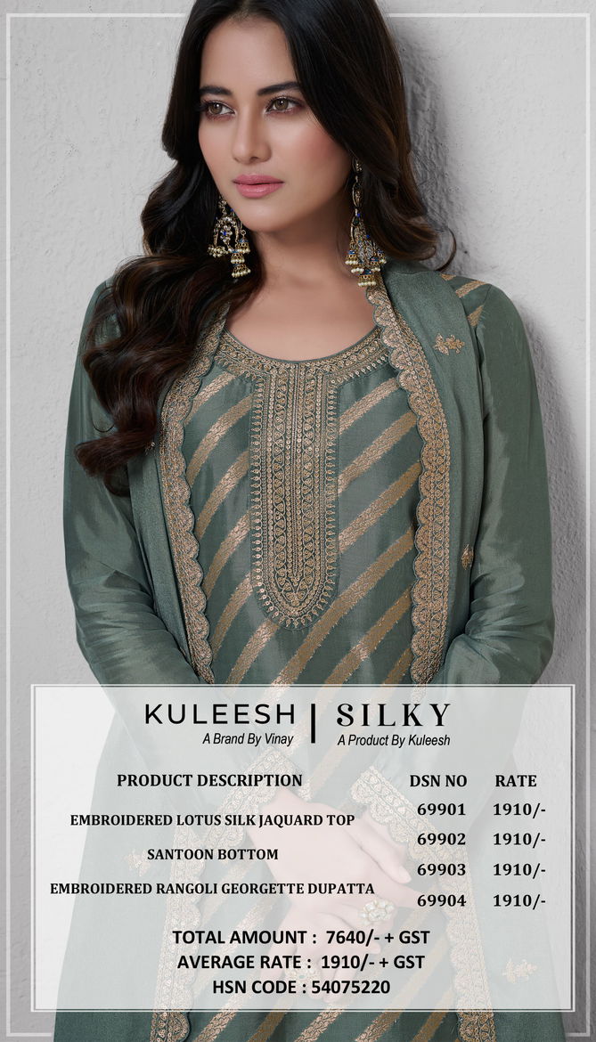 Silky By Vinay Kuleesh Designer Silk Salwar Kameez Wholesale Price In Surat
